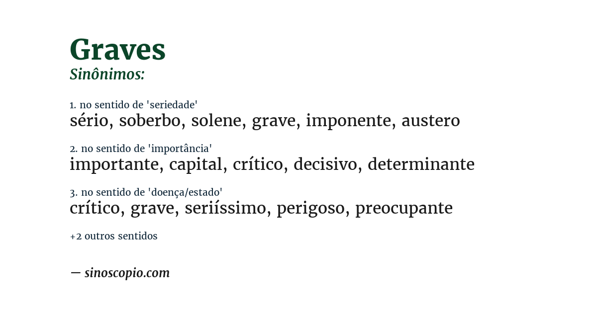 Sinônimo de graves