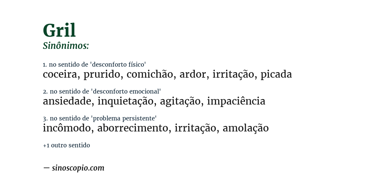 Sinônimo de gril