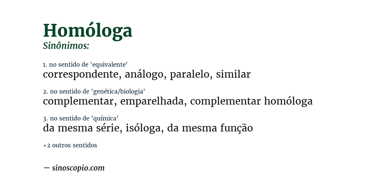Sinônimo de homóloga