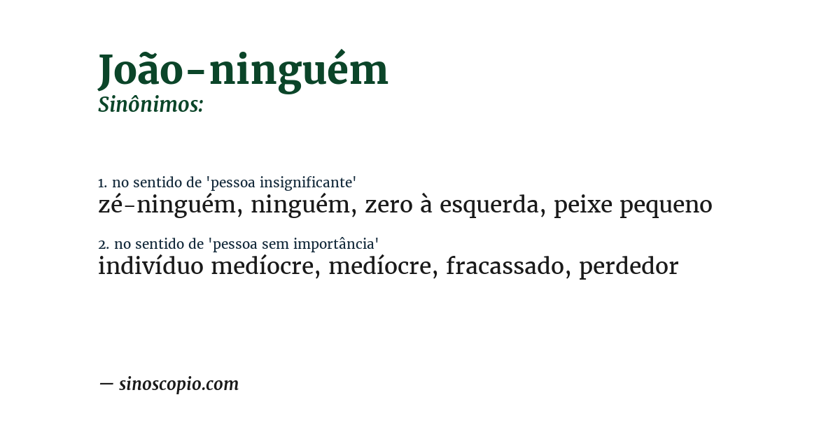 Sinônimo de joão-ninguém