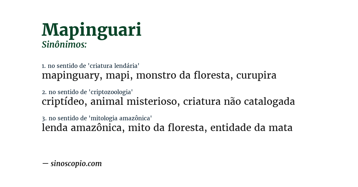 Sinônimo de mapinguari