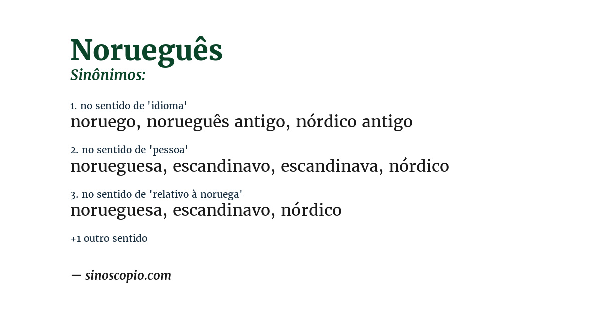 Sinônimo de norueguês