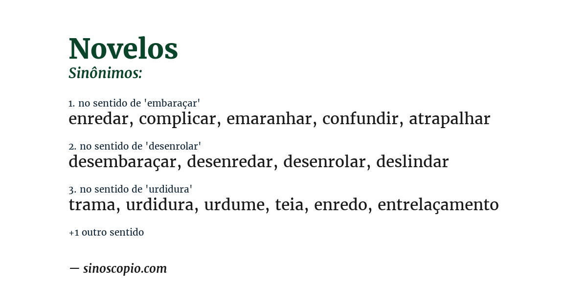 Sinônimo de novelos