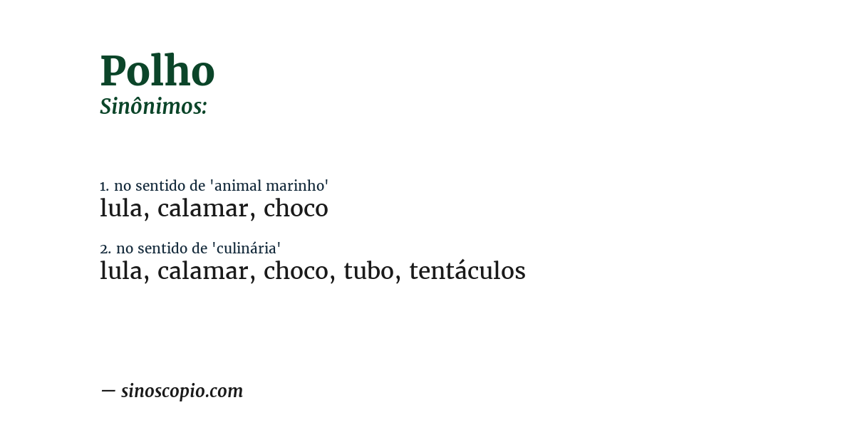 Sinônimo de polho