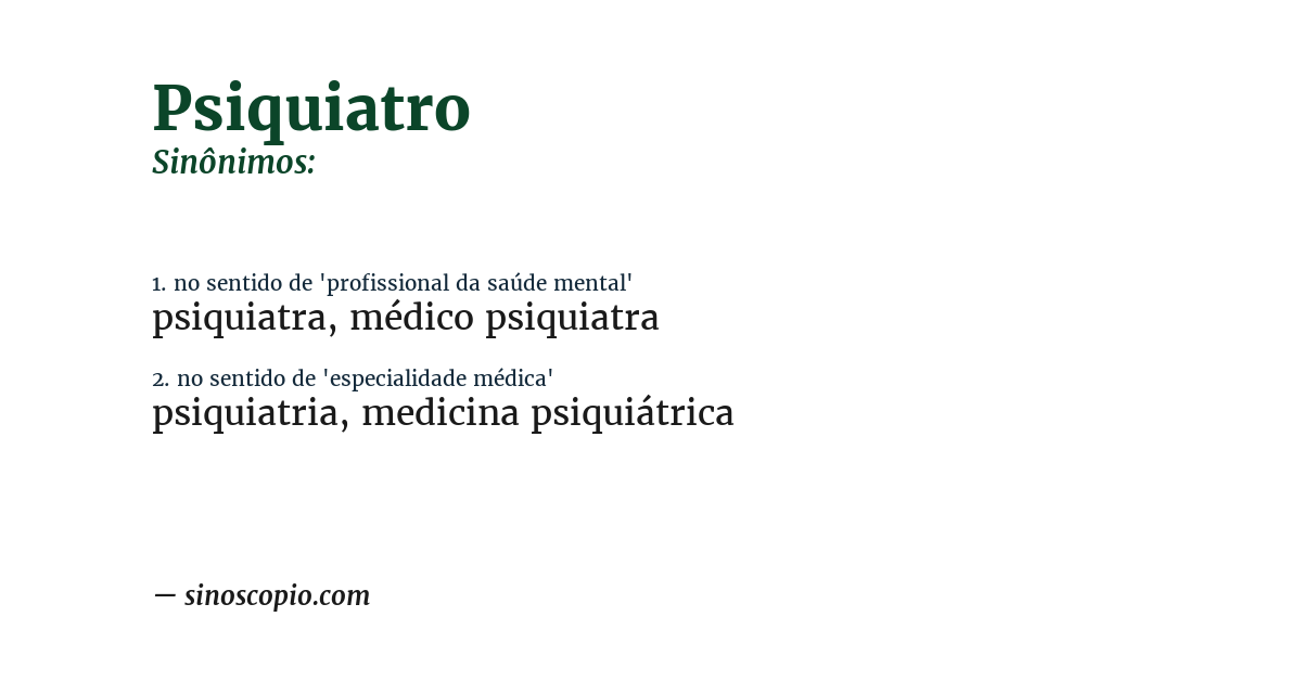 Sinônimo de psiquiatro