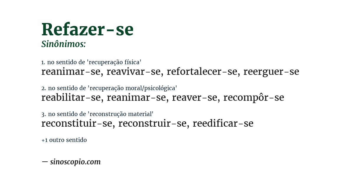 Sinônimo de refazer-se