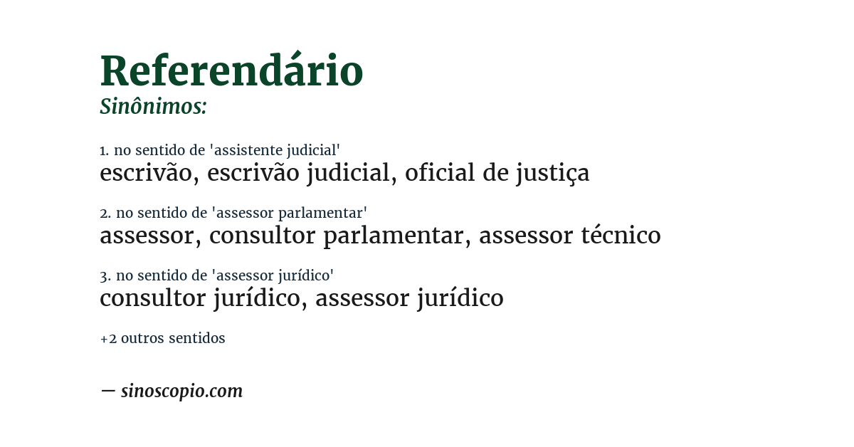 Sinônimo de referendário