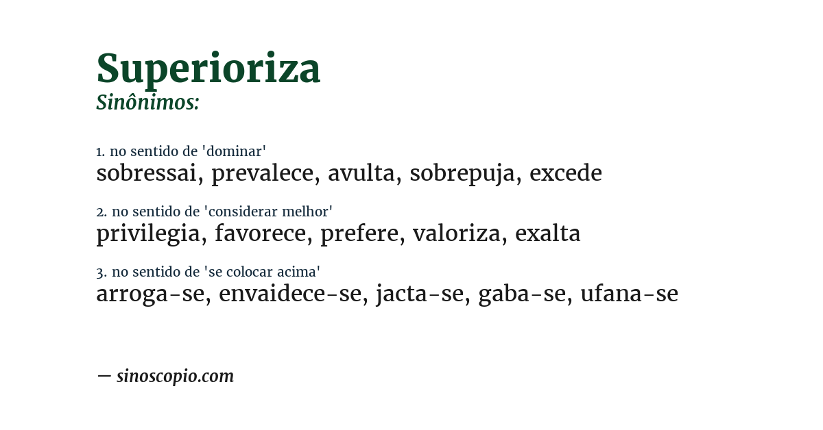 Sinônimo de superioriza