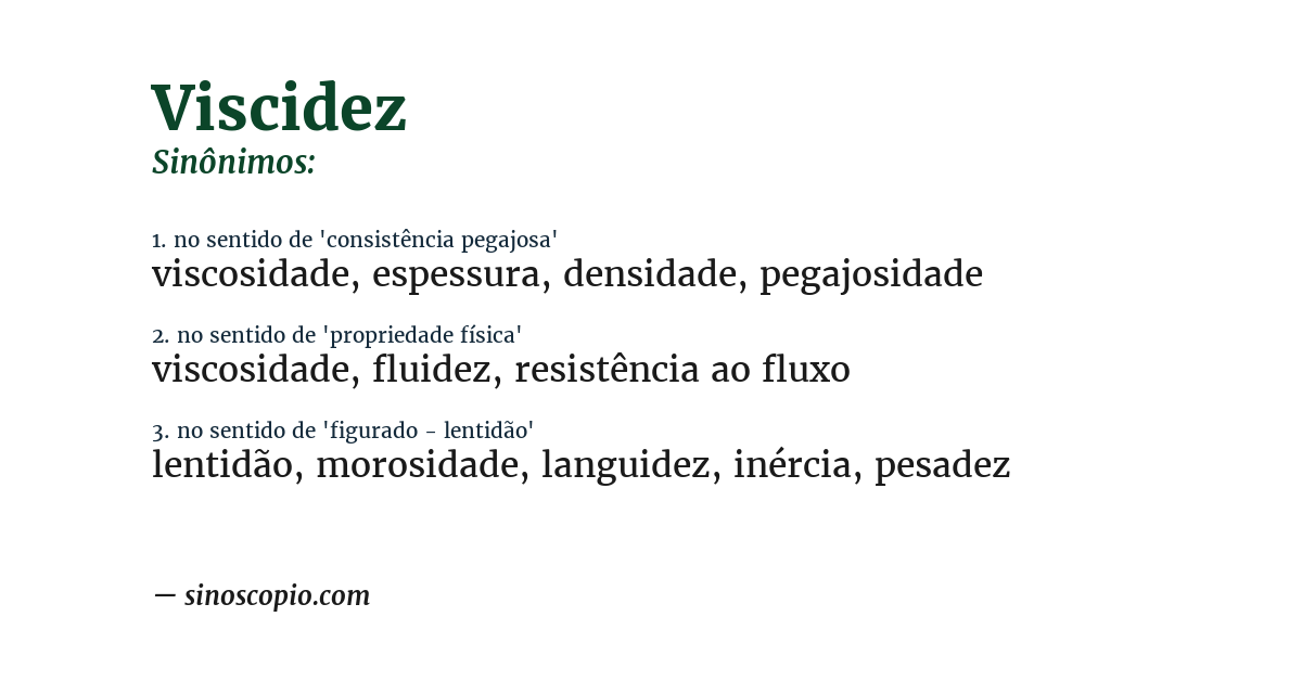 Sinônimo de viscidez