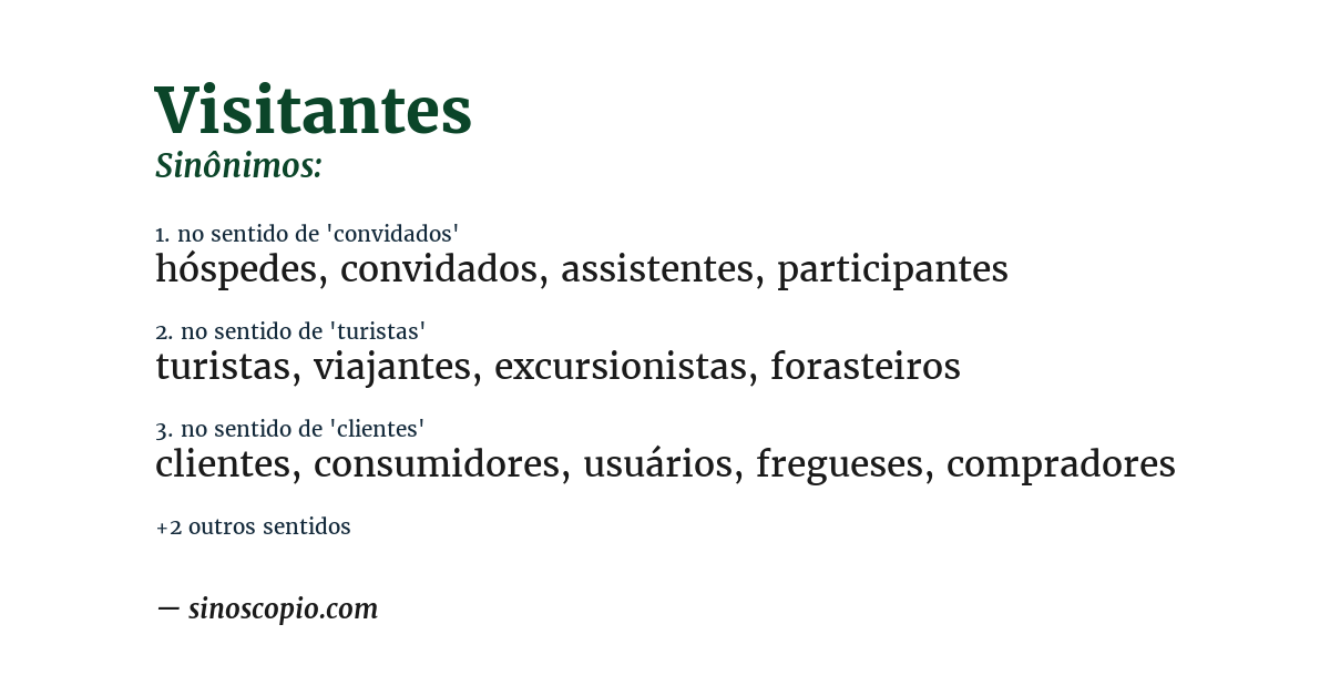 Sinônimo de visitantes