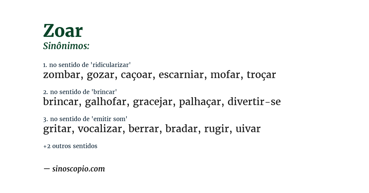 Sinônimo de zoar