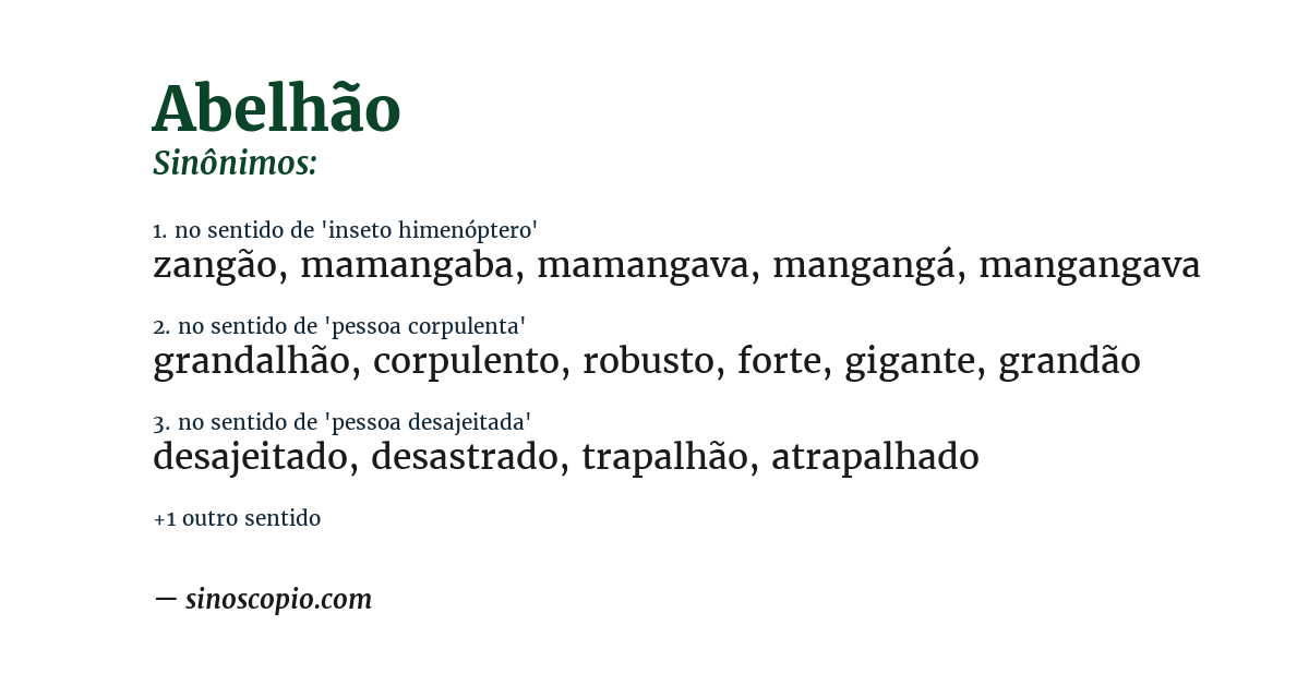 Sinônimo de abelhão