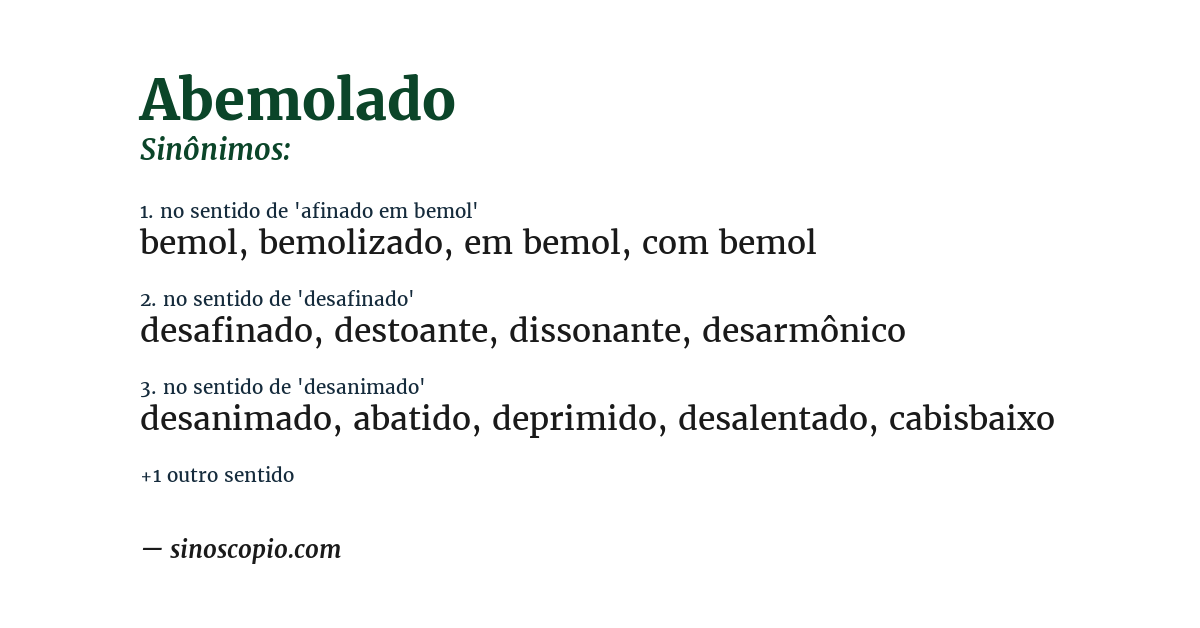 Sinônimo de abemolado