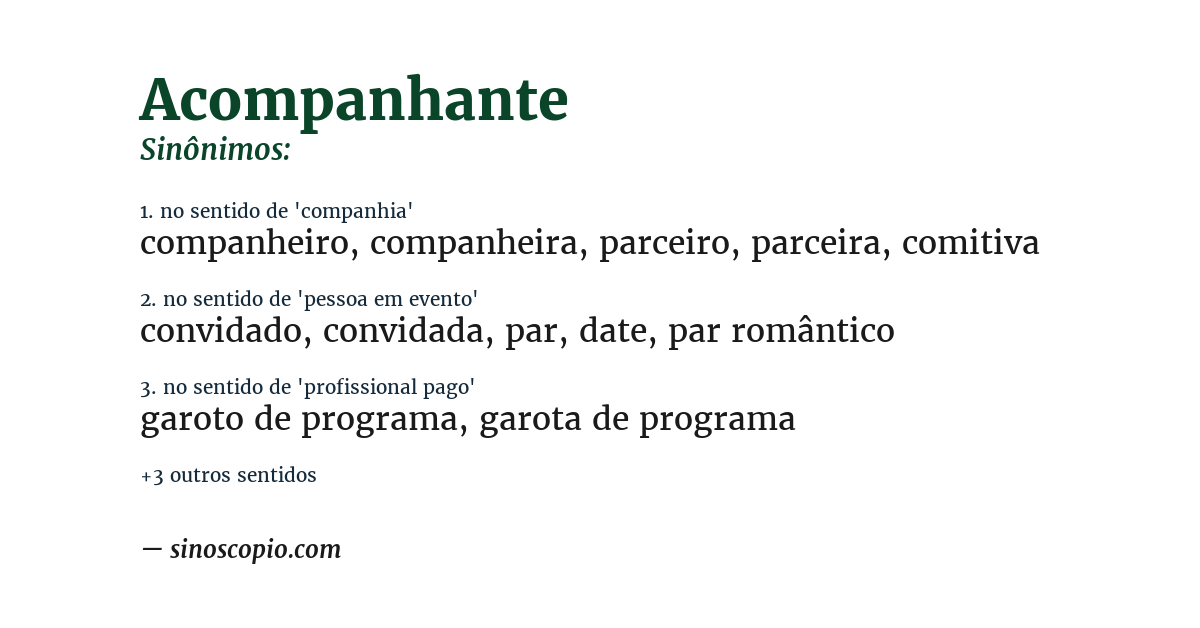 Sinônimo de acompanhante