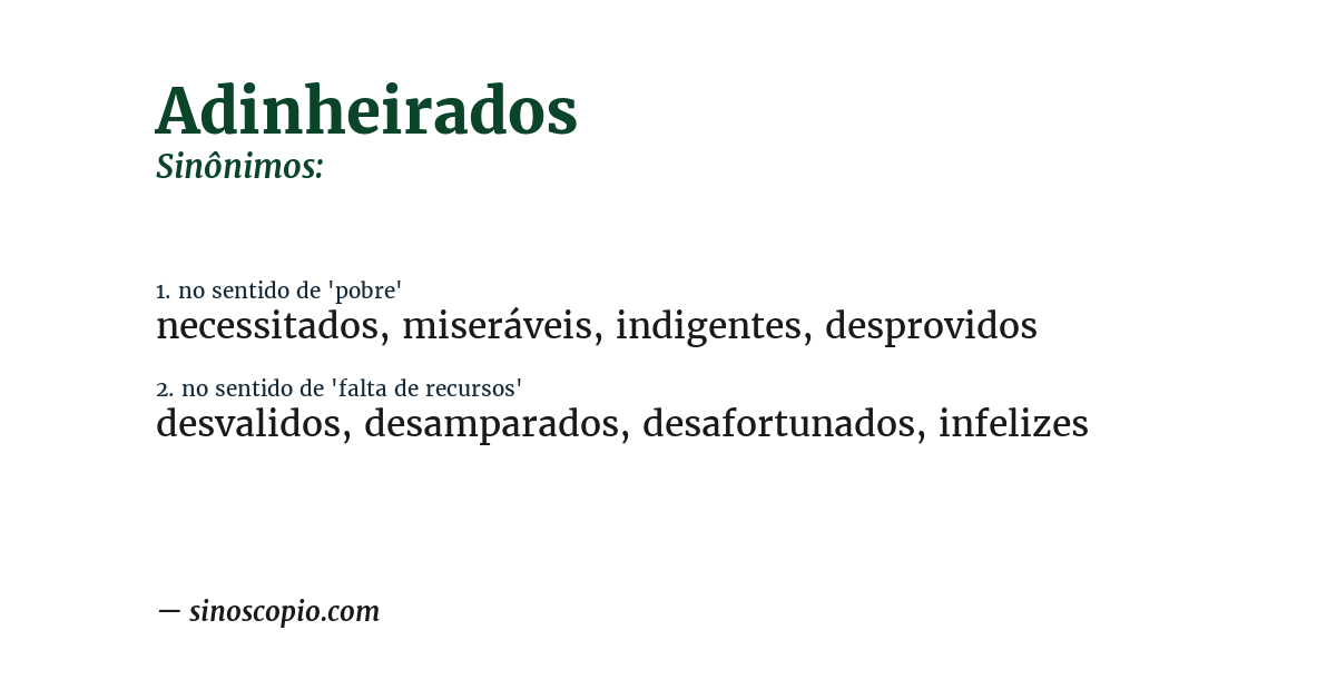 Sinônimo de adinheirados