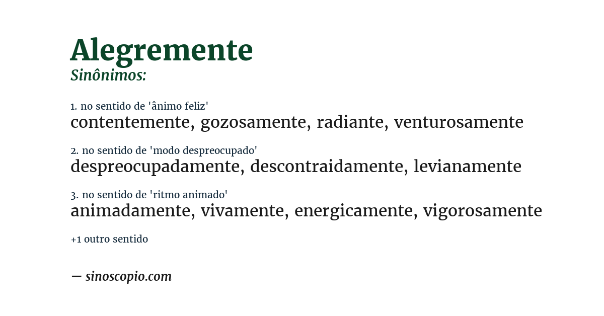 Sinônimo de alegremente