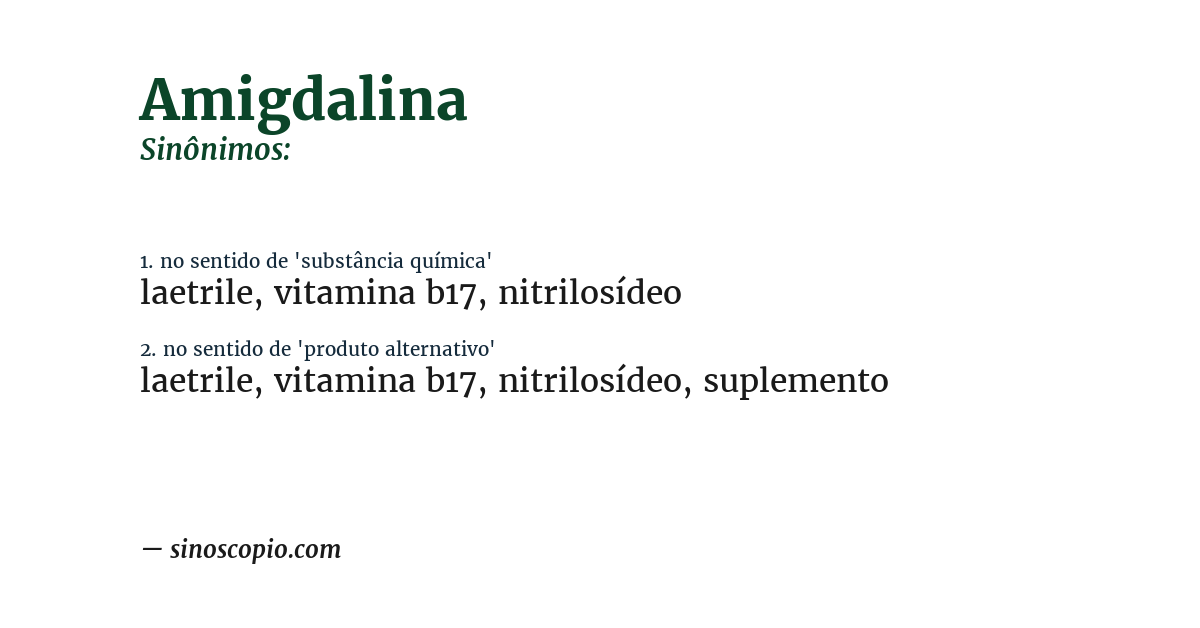 Sinônimo de amigdalina