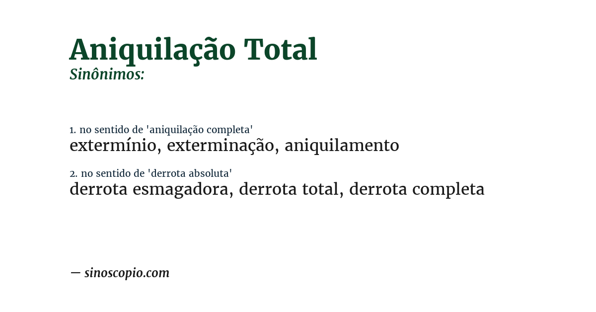 Sinônimo de aniquilação total