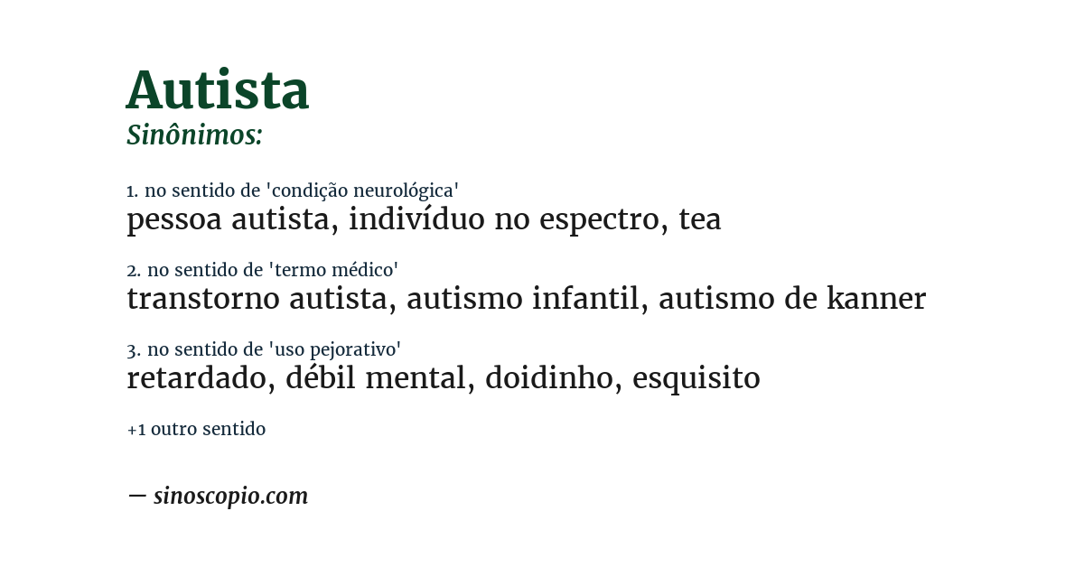 Sinônimo de autista