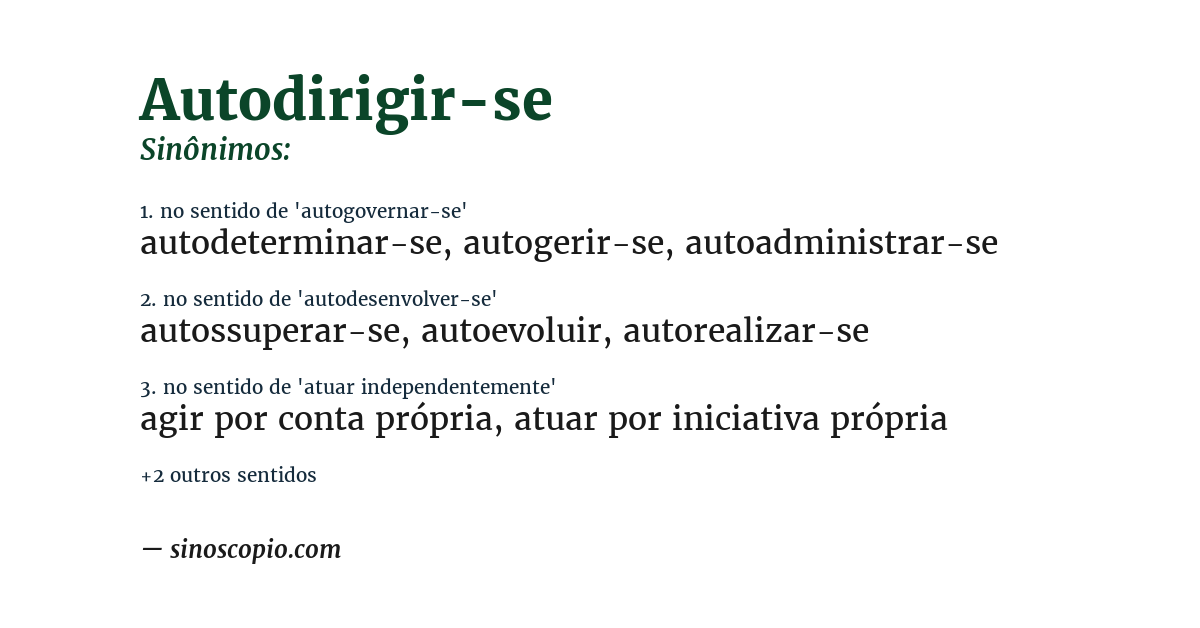 Sinônimo de autodirigir-se