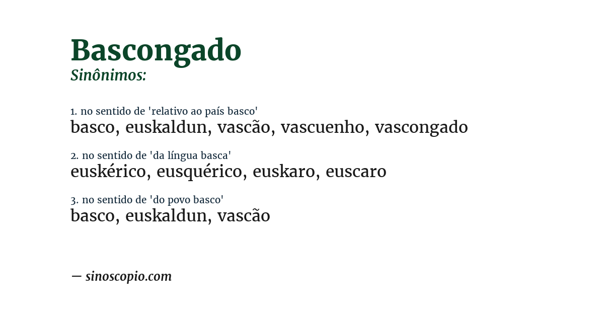 Sinônimo de bascongado