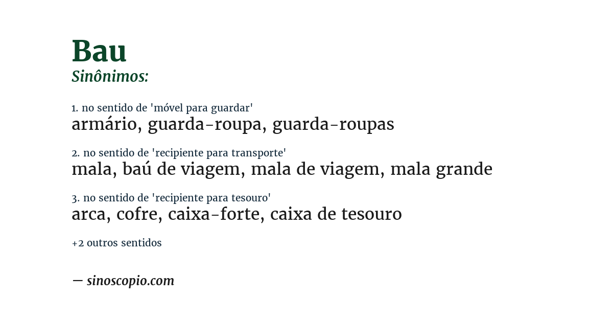 Sinônimo de bau