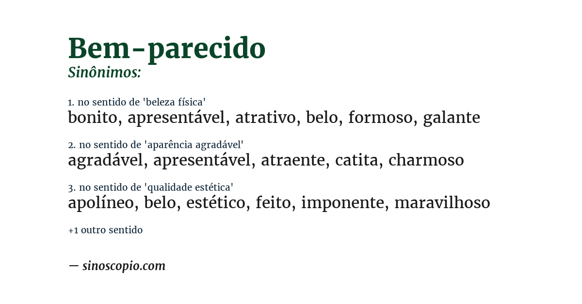 Sinônimo de bem-parecido