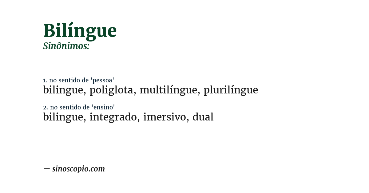 Sinônimo de bilíngue