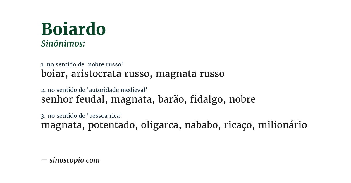 Sinônimo de boiardo