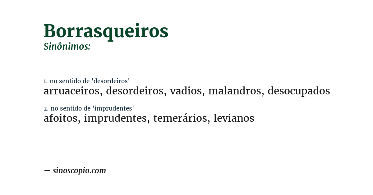 Sinônimo de borrasqueiros