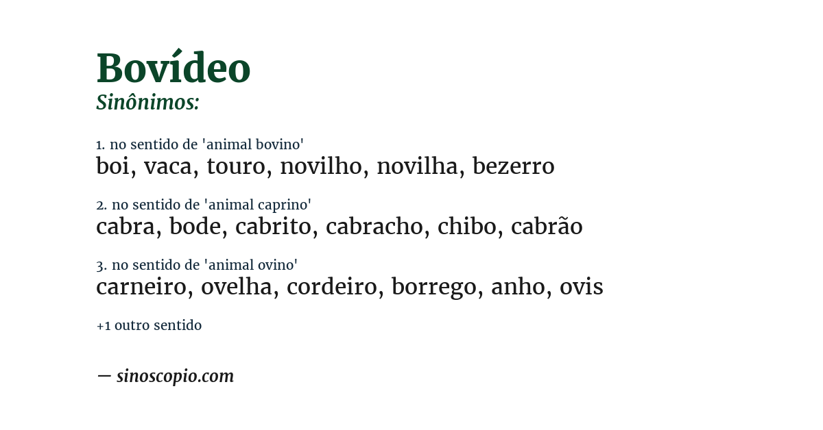 Sinônimo de bovídeo