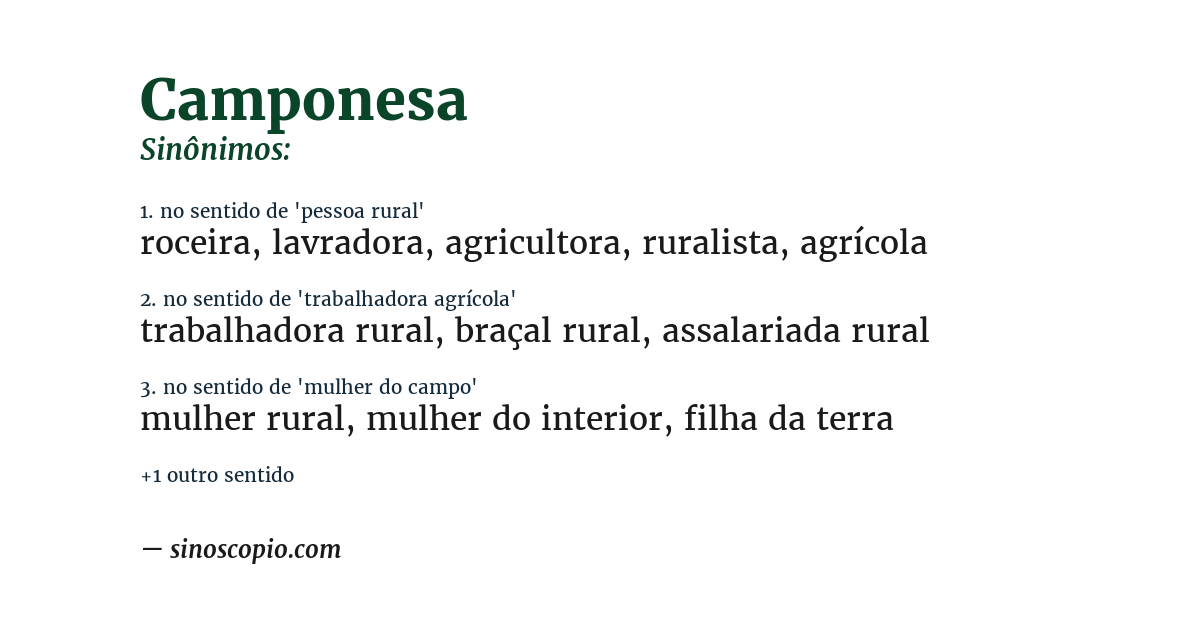 Sinônimo de camponesa