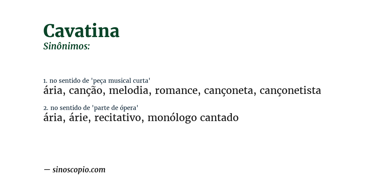 Sinônimo de cavatina