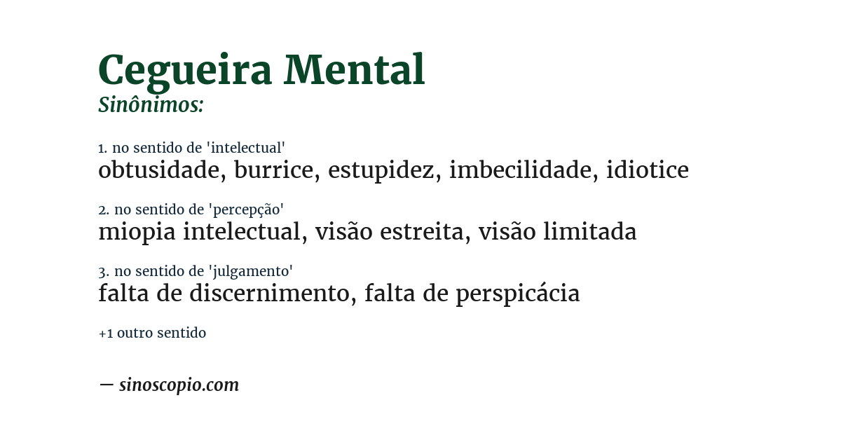 Sinônimo de cegueira mental