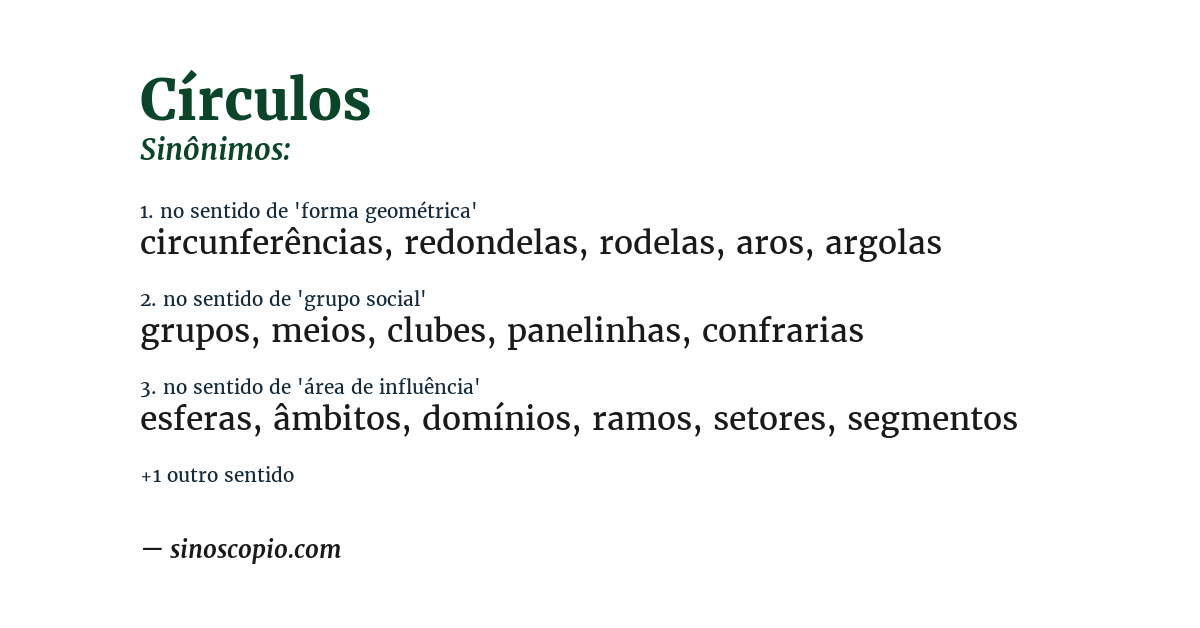 Sinônimo de círculos