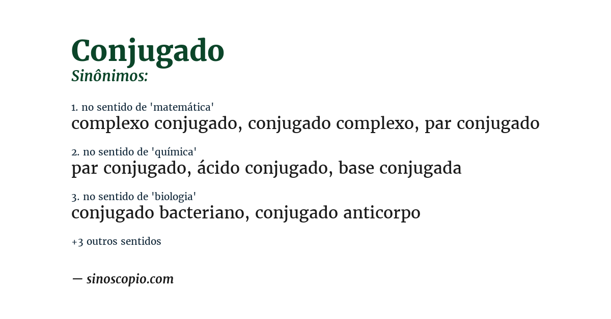 Sinônimo de conjugado