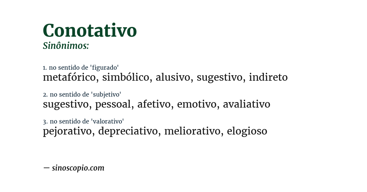 Sinônimo de conotativo
