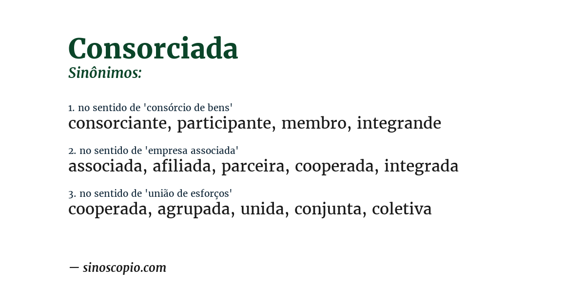 Sinônimo de consorciada