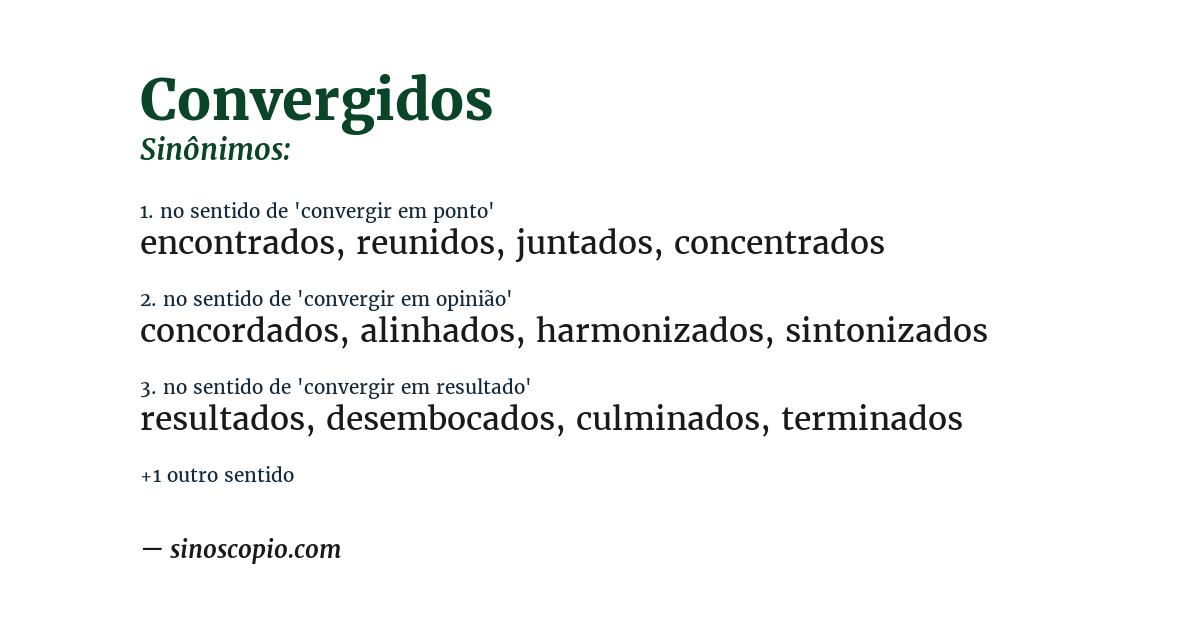 Sinônimo de convergidos