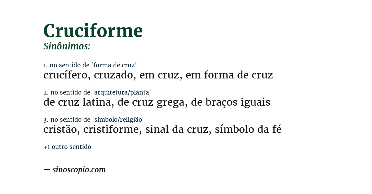 Sinônimo de cruciforme