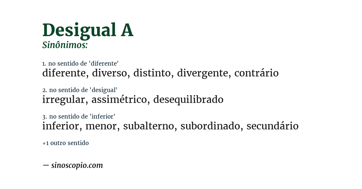 Sinônimo de desigual a