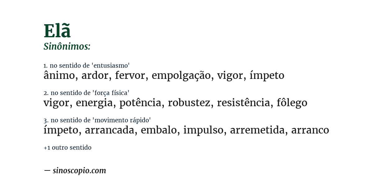 Sinônimo de elã