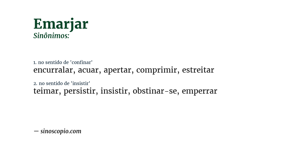 Sinônimo de emarjar