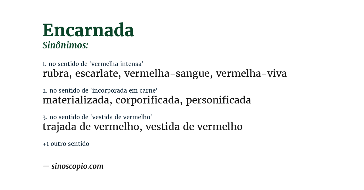 Sinônimo de encarnada