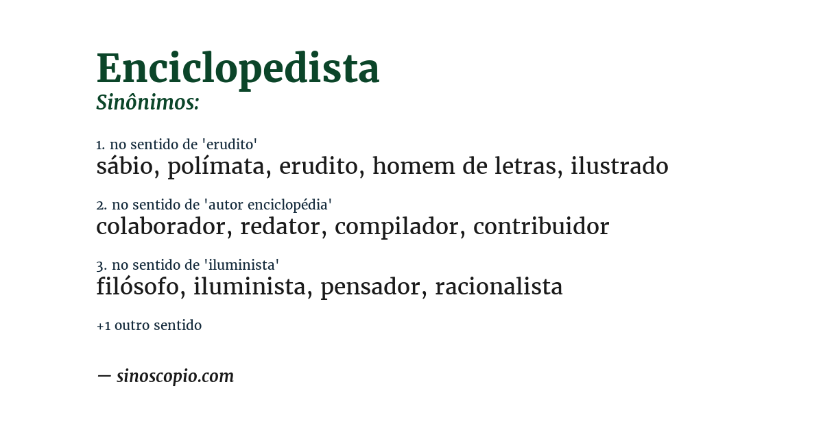 Sinônimo de enciclopedista