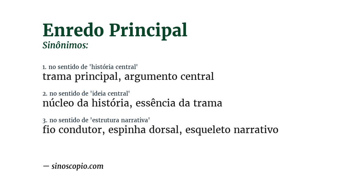 Sinônimo de enredo principal