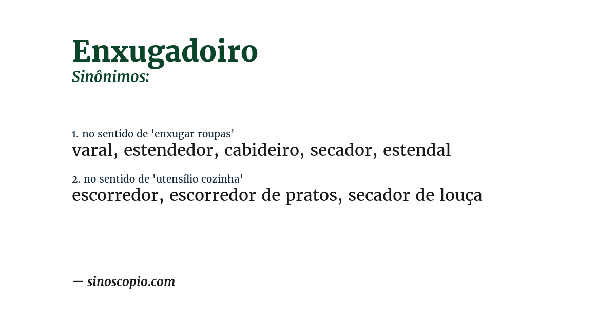 Sinônimo de enxugadoiro