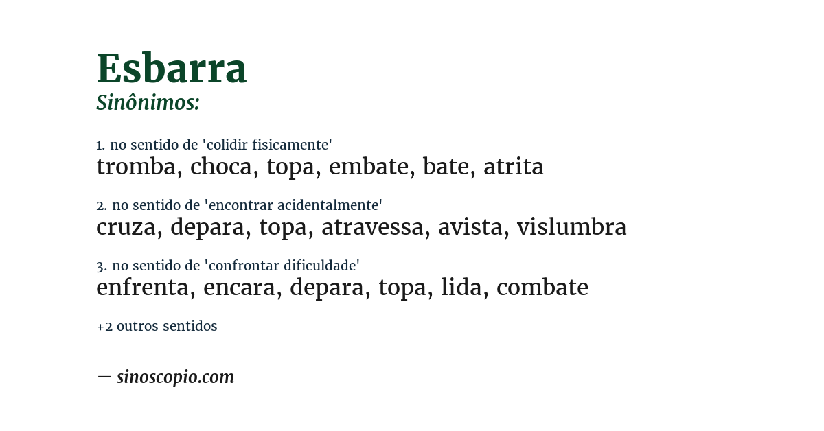 Sinônimo de esbarra