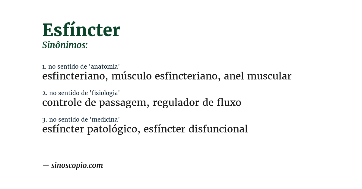 Sinônimo de esfíncter