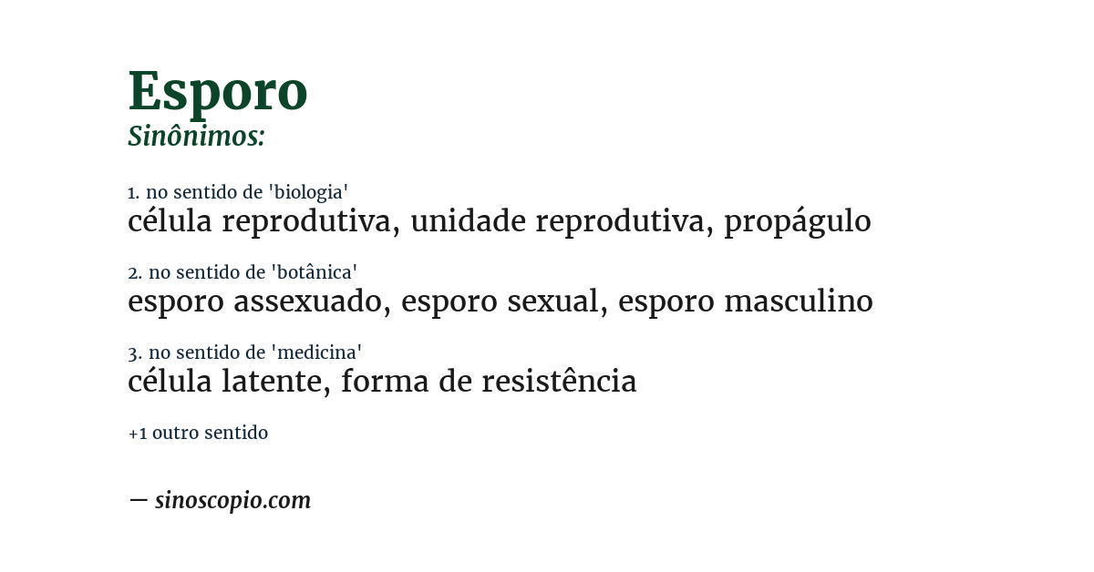 Sinônimo de esporo